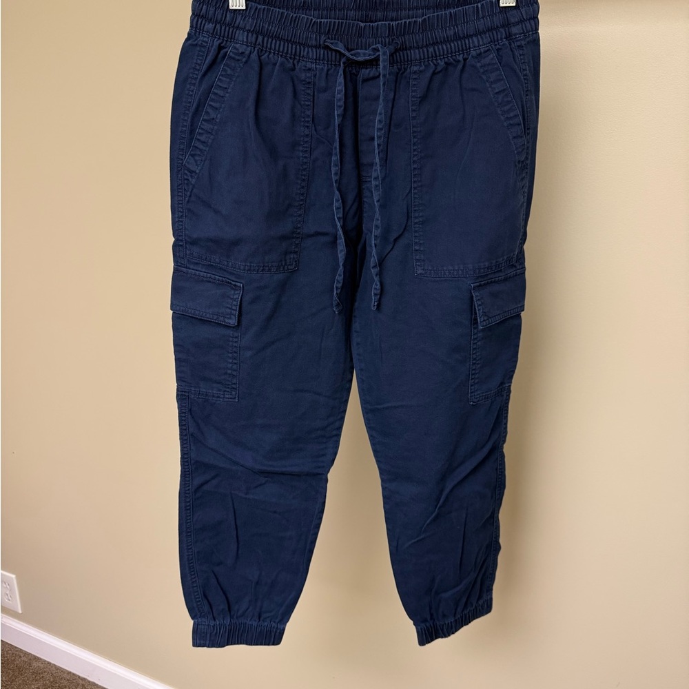 GAP Navy Blue Cargo Jogger Pants Elastic Waist Size S Petite